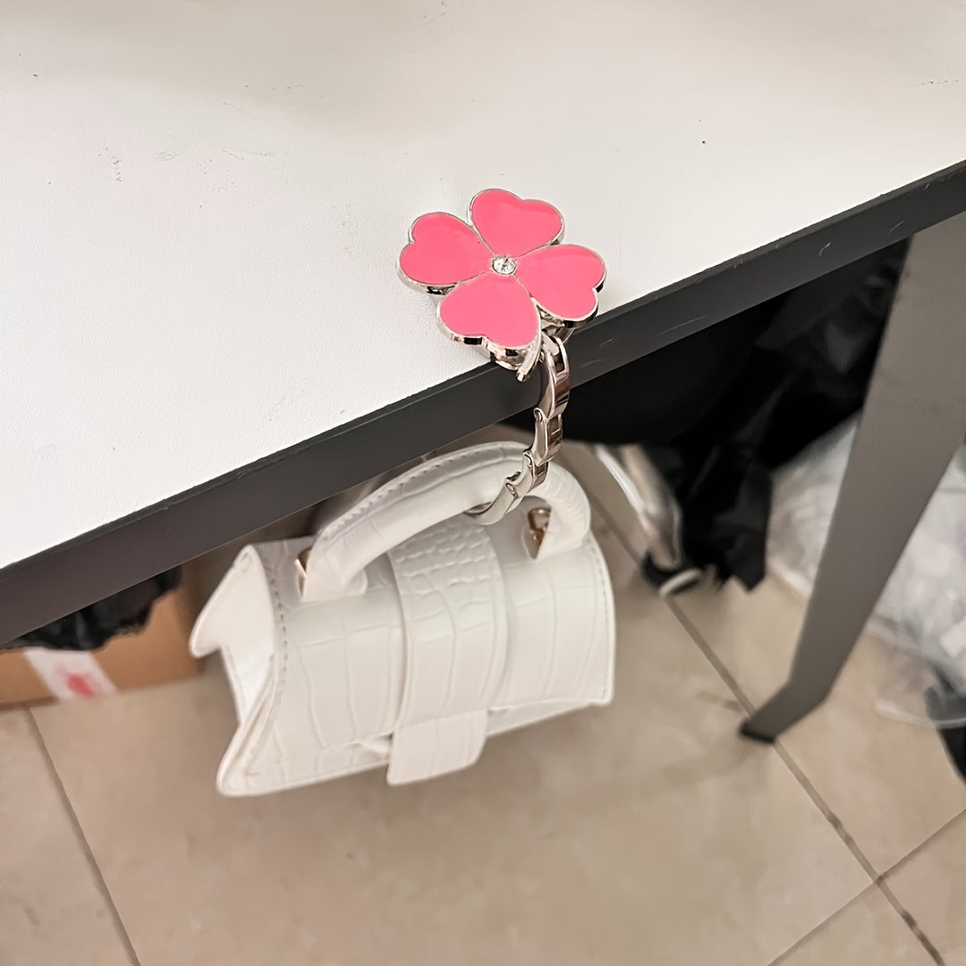 Modischer Handtaschenhaken mit vierblättrigem Kleeblatt, tragbar