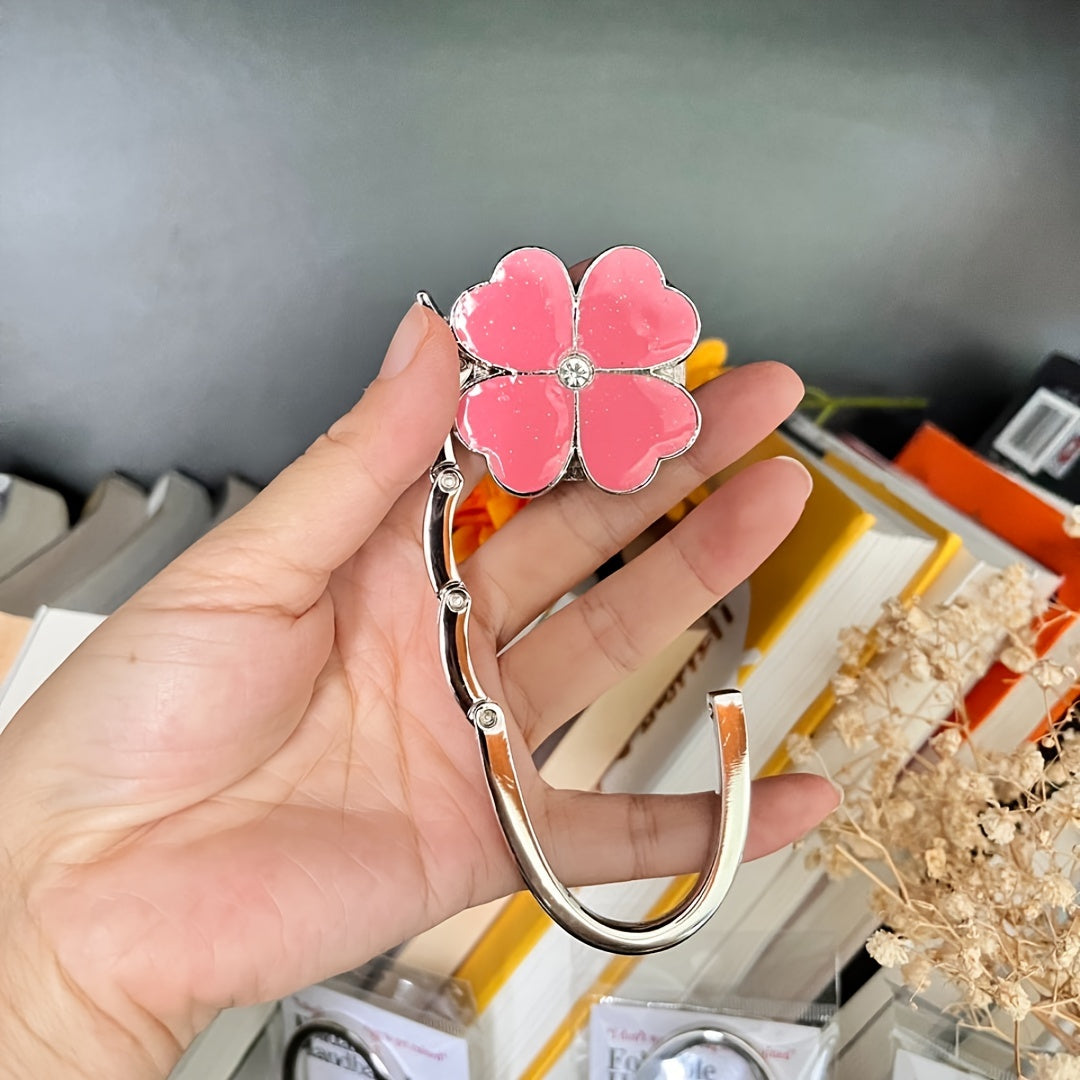 Modischer Handtaschenhaken mit vierblättrigem Kleeblatt, tragbar